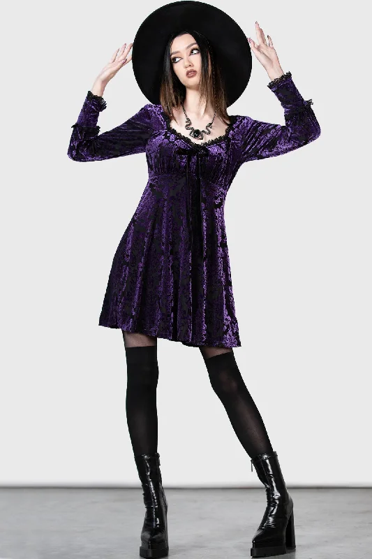 Peplum - hemmed sexy dresses for a retro touchPeplum - hemmed sexy dresses for a retro touchSitri Long Sleeve Dress [PURPLE]