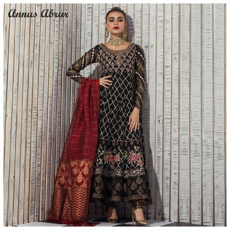 Mesh - paneled sexy dresses for a hint of skinMesh - paneled sexy dresses for a hint of skinAnnus Abrar Chiffon Dresses - Embroidered Chiffon Dupatta - Replica - Unstitched