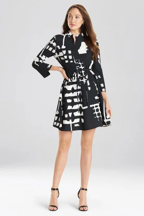 Lace - covered sexy dresses for a feminine allureLace - covered sexy dresses for a feminine allureBlock Print Crepe Shirt Dress