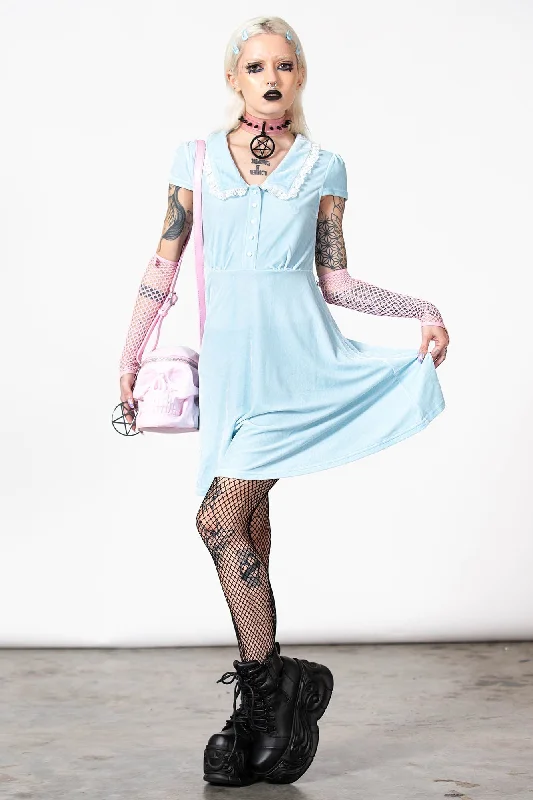 Sexy wedding guest dresses for a formal celebrationSexy wedding guest dresses for a formal celebrationEvery Mourning Collar Dress [PASTEL BLUE]