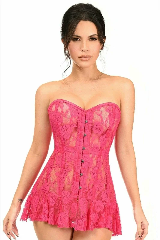 Sexy wedding guest dresses for a formal celebrationSexy wedding guest dresses for a formal celebrationSexy Fuchsia Sheer Lace Corset Dress